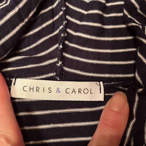 Like new Chris & Carol navy/ white striped hooded top - Picture 5 of 12